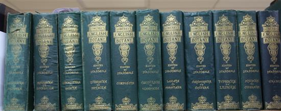 Sowerby, J. and Others. English Botany ... 3rd edition, edited by J.T. Boswell Syme, vols 1-11 (ex.13), sold as found